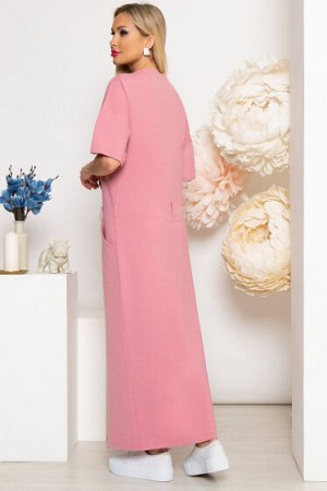 Платье Трикотажное платье длины макси в розовом оттенке способно окутать вас своей нежностью. Универсальное платье, которое стильно дополнит ваш повседневный гардероб. Отлично смотрится как с туфлями 