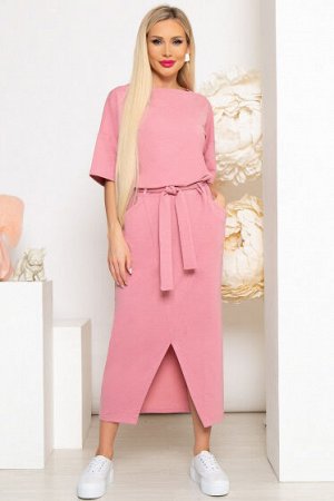 Платье Трикотажное платье длины макси в розовом оттенке способно окутать вас своей нежностью. Универсальное платье, которое стильно дополнит ваш повседневный гардероб. Отлично смотрится как с туфлями 