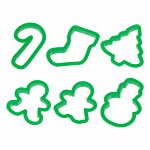 Набор вырубок пластик 6шт Новый год