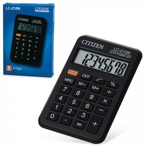 Калькулятор CITIZEN карманный LC-210N, 8 разрядов, питание о