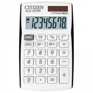 Калькулятор CITIZEN карманный SLD-322BK, 8 разрядов, двойное