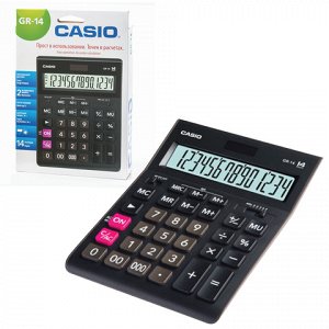 Калькулятор CASIO настольный GR-14-W, 14 разрядов, двойное п