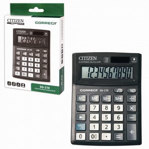 Калькулятор CITIZEN настольный Correct SD-210, 10 разрядов,