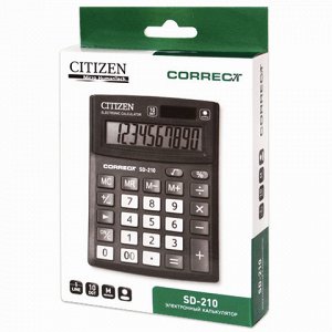 Калькулятор CITIZEN настольный Correct SD-210, 10 разрядов,