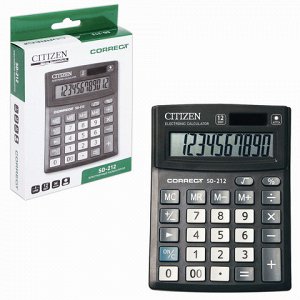 Калькулятор CITIZEN настольный Correct SD-212, 12 разрядов,