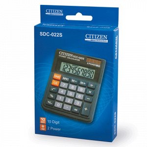 Калькулятор CITIZEN настольный SDC-022S, 10 разрядов, двойно