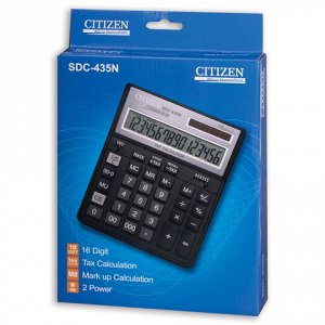 Калькулятор CITIZEN настольный SDC-435N, 16 разрядов, двойно