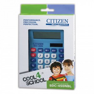 Калькулятор CITIZEN настольный SDC-450NBLCFS , 8 разрядов, д