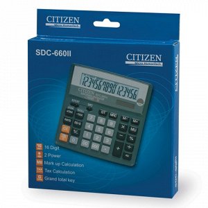 Калькулятор CITIZEN настольный SDC-660II, 16 разрядов, двойн