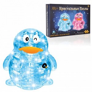 Игрушка развивающая 3D Crystal Puzzle &quot;Пингвин&quot;, светильник,