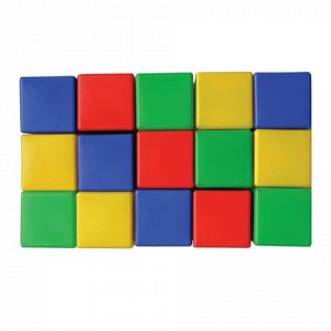 Кубики пластиковые 15 шт, 8х8х8 см, цветные, 10 КОР, 00902