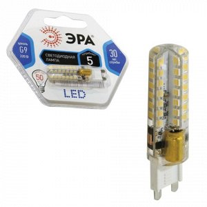 Лампа светодиодная ЭРА,5(50)Вт, цоколь G9, JCD,холодн. бел.,