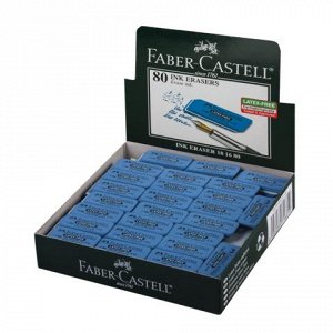 Резинка стирательная FABER-CASTELL "7016", для туши/чернил, каучук, 34x14x8мм, синий, 181680