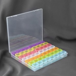 Набор органайзеров, 14 рядов по 4 ячейки, в контейнере, 21 x 17,7 x 2,6 см, цвет разноцветный