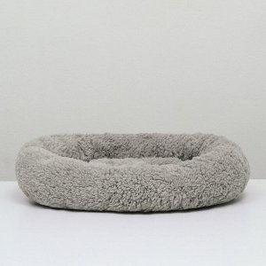 Лежанка для щенков и котят "Уют", мягкий мех, 38 х 32 х 11 см, серая