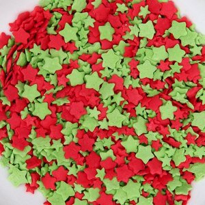 Посыпка кондитерская "Новый год" декоративная Звездочки (красные, зеленые) 50 г