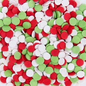 Посыпка сахарная декоративная Конфетти (красное, белое, зеленое) 20гр
