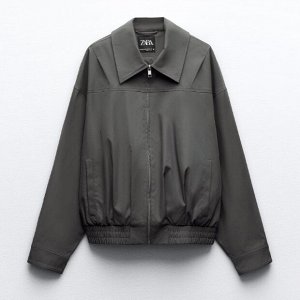 Водоотталкивающая куртка-бомбер прямого покроя, темно-серый | 5320/705