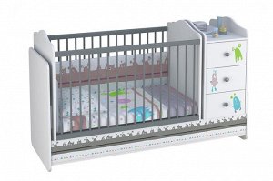Детская кровать-трансформер Basic монстрики