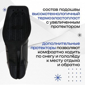 Ботинки лыжные Winter Star comfort, NN75, искусственная кожа, цвет чёрный/красный, лого белый, размер 46