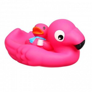 Набор резиновых игрушек для ванны «Фламинго.Уточка», 2 шт, с пищалкой, виды МИКС, Крошка Я