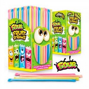 Кислая пудра в трубочке кислая фруктовая Fruit Straws Johny Bee Sour Powder Straw 3 гр