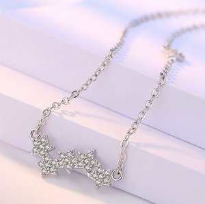 Цепочка с кулоном звезды в стразах стерлинговое серебро
