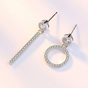 Серьги гвоздики со стразами стерлинговое серебро