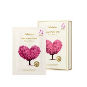 JM SOLUTION PURELYN FRESH MASK PINK 30ml Освежающая тканевая маска &#171;Цветущая вишня&#187; (розовая) 30мл