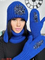 Комплекс 3/1 : шапка ушанка на флисе + снуд + варежки Состав : 70 % шерсть 30 % акрил