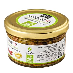 брускетта ECOGREECE CHALKIDIKI OLIVES/RED CHILI 150 г 1/24