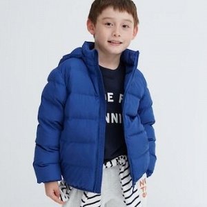 UNIQLO - теплая детская куртка с капюшоном - 66 BLUE