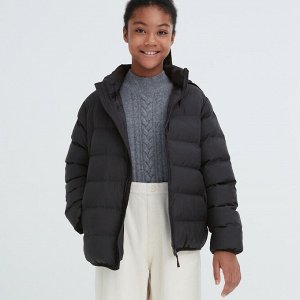 UNIQLO - теплая детская куртка с капюшоном - 09 BLACK