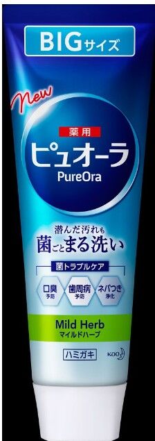 Зубная паста КAO "Medicinal PureOraHamigakiMildHerb"BIGантиб проф кариес гингив травя туба 170г 1/48
