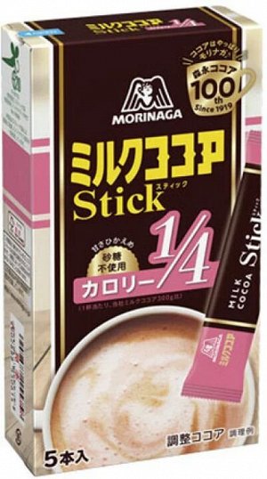 Какао "MILK COCOA" растворимое без сахара в стиках (5шт х 10г), Morinaga, 50г.