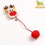Игрушка-дразнилка для кошек с бубенчиком &quot;Олень-красный нос&quot;