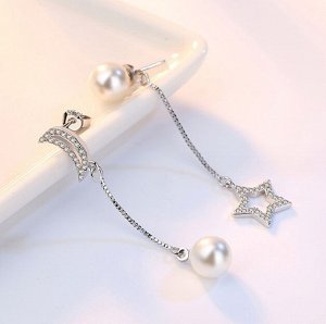 Серьги гвоздики длинные стерлинговое серебро
