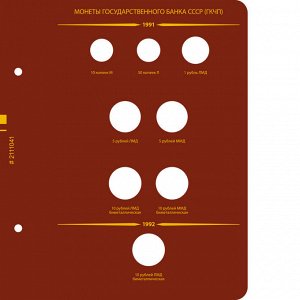Альбом для монет СССР и РФ регулярного выпуска с 1991 по 1993. Серия "по годам" (ГКЧП)