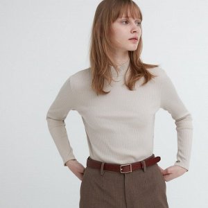 UNIQLO - трикотажная водолазка в рубчик - 02 LIGHT GRAY