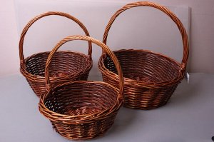 Набор плетеных корзин, 3 шт.
