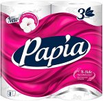 Туалетная бумага Papia Белая, 3 слоя, 4 рулона