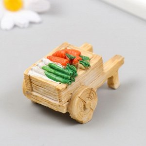 Фигурка для флорариума полистоун «Тележка с овощами», 6x4x4.4 см, МИКС
