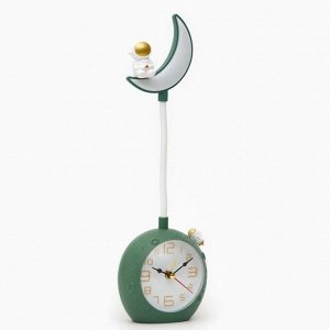 Часы - будильник с подсветкой "Полумесяц" детские, 2 режима, циферблат d-9 см, 9.8 х 31.5 см