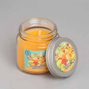 Свеча  ароматическая в стекле 6,3см, 100мл, тропические фрукты