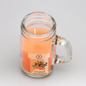 Свеча ароматическая в банке "Сочный мандарин", 7,2 х 8,5 см, 190 г