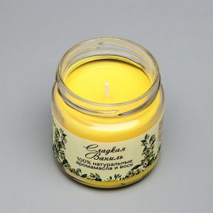 Натуральная эко свеча из пальмового воска, "Сладкая ваниль", 7х7,5 см, жёлтая, 14 ч