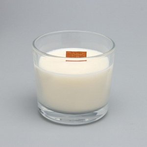 Свеча из соевого воска в стакане с деревянным фитилем "Французская ваниль", 65 гр