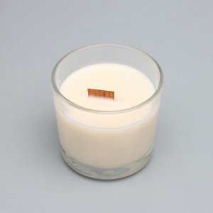 Свеча из соевого воска в стакане с деревянным фитилем "Горная лаванда", 65 гр