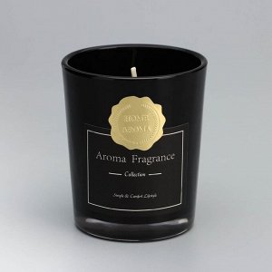 Свеча ароматическая в стакане "Aroma Candle",белый чай, черная, 5,5х6,5 см