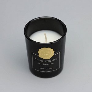 Свеча ароматическая в стакане "Aroma Candle",белый чай, черная, 5,5х6,5 см